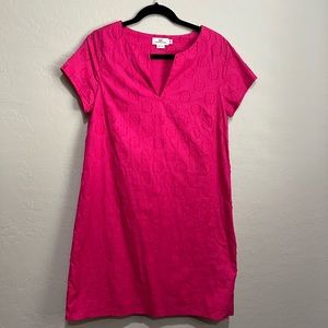 Vineyard Vines Leaf Jacquard Tunic Dress in Rhododendron (Hot Pink), Size 6